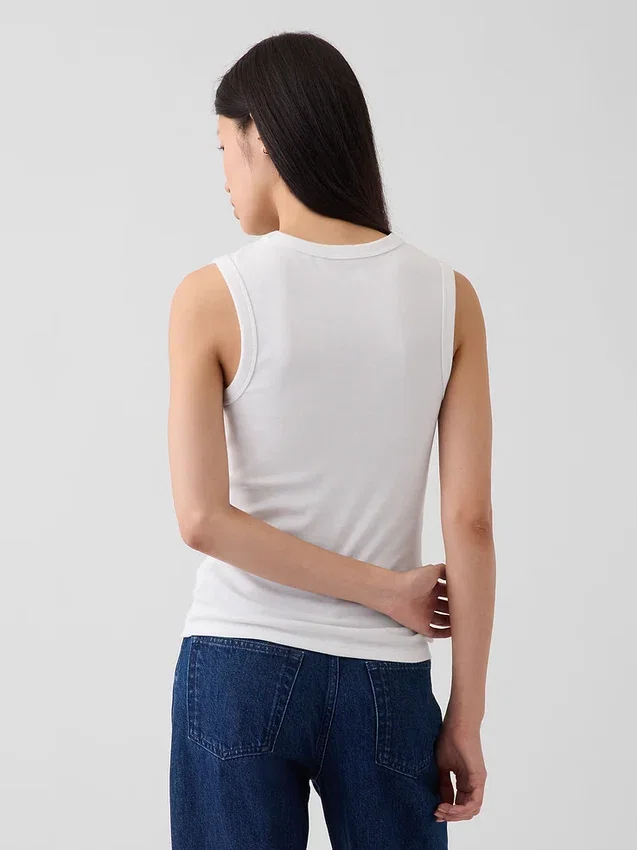 Moderne tanktop met ronde hals