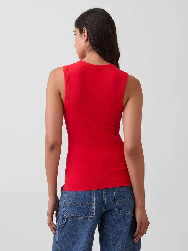 Moderne tanktop met ronde hals