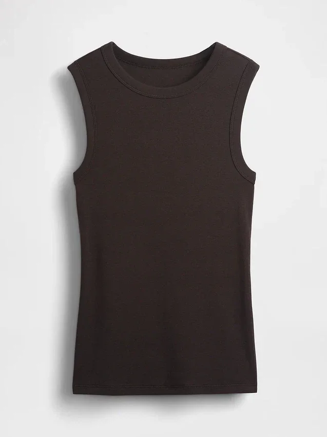 Moderne tanktop met ronde hals