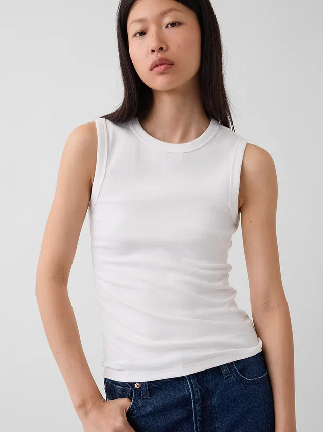 Moderne tanktop met ronde hals
