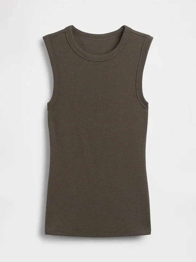 Moderne tanktop met ronde hals
