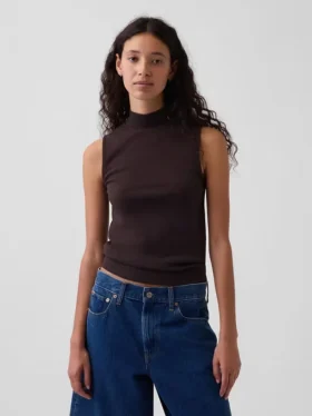 Moderne tanktop met staande kraag