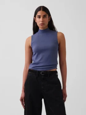 Moderne tanktop met staande kraag