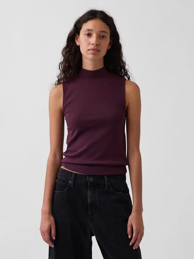 Moderne tanktop met staande kraag
