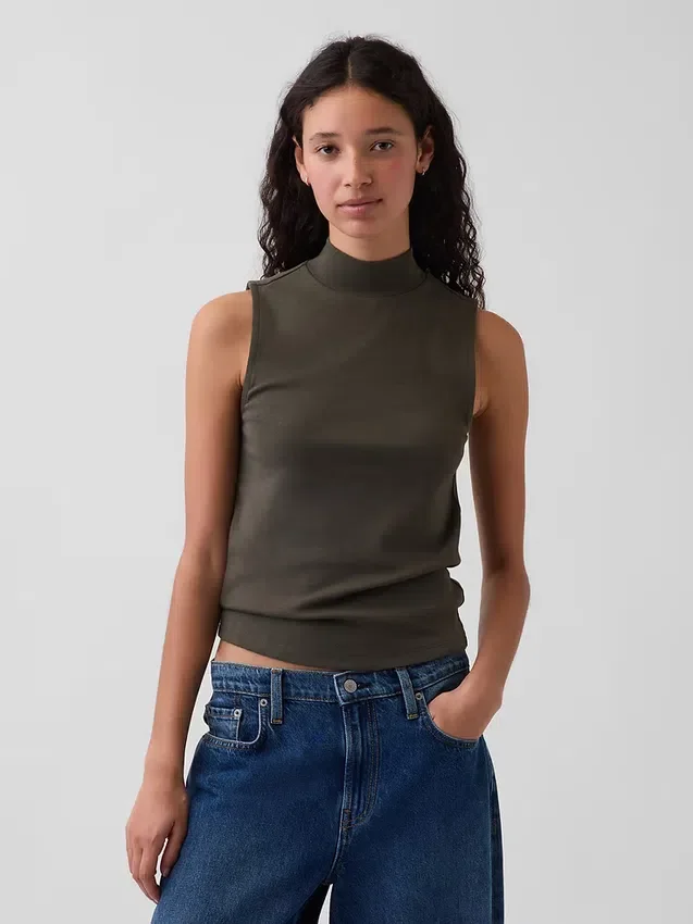 Moderne tanktop met staande kraag