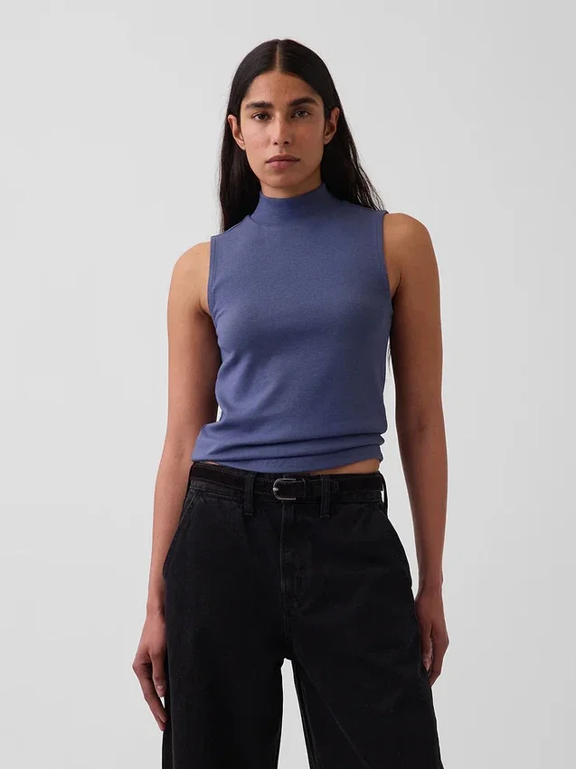 Moderne tanktop met staande kraag