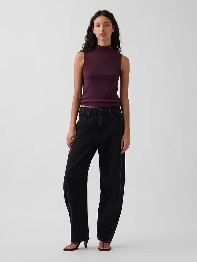Moderne tanktop met staande kraag