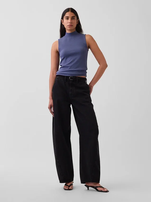 Moderne tanktop met staande kraag