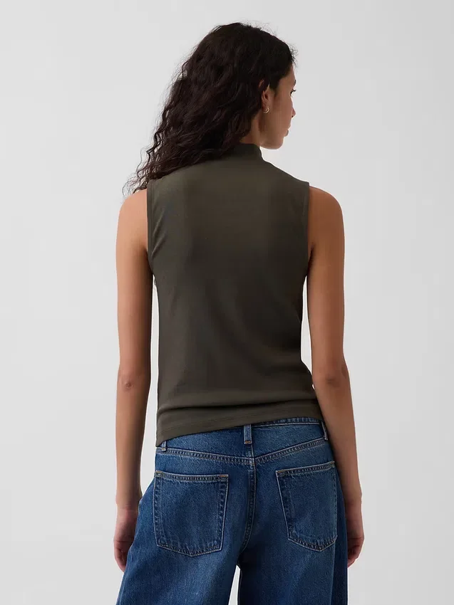 Moderne tanktop met staande kraag