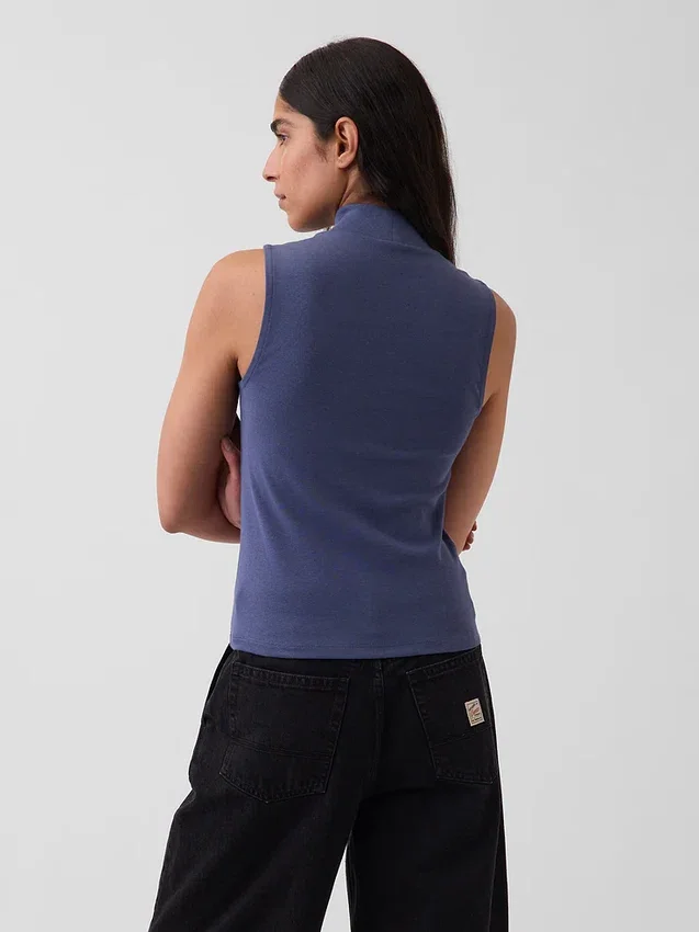 Moderne tanktop met staande kraag