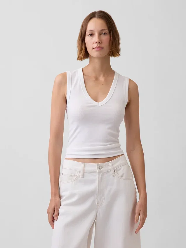 Moderne tanktop met V-hals