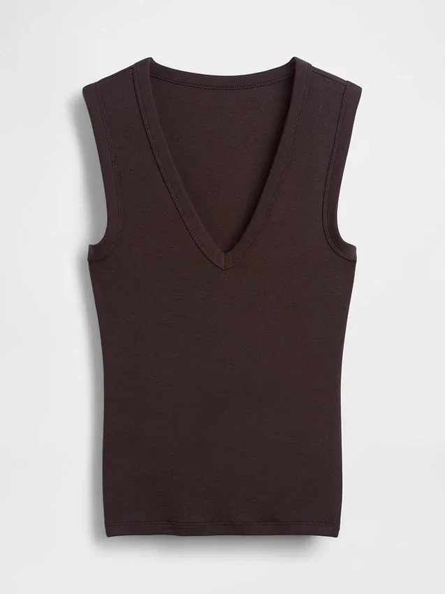 Moderne tanktop met V-hals