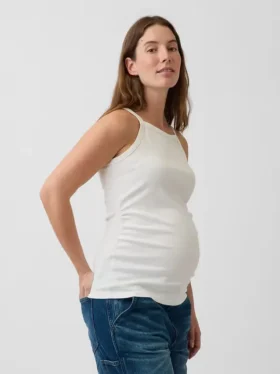 Moderne zwangerschapskleding-tanktop met schortkraag