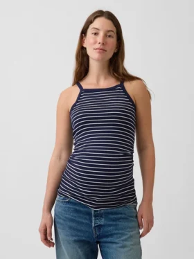 Moderne zwangerschapskleding-tanktop met schortkraag