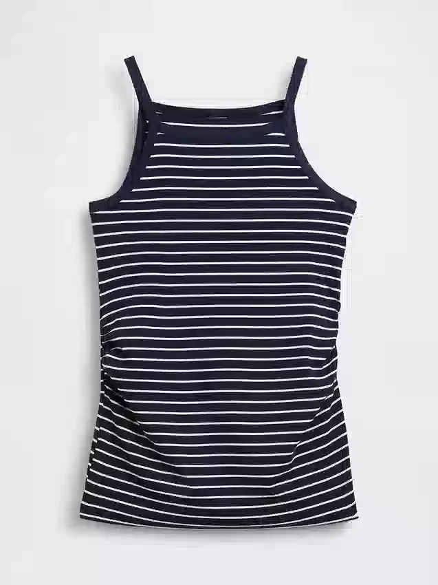 Moderne zwangerschapskleding-tanktop met schortkraag