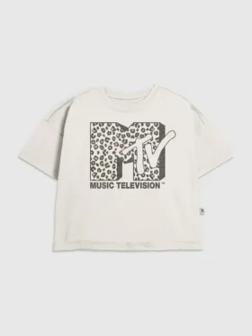 Mtv-T-shirt met luipaardlogo voor kinderen