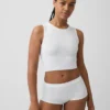 Naadloze geribde crop-tanktop