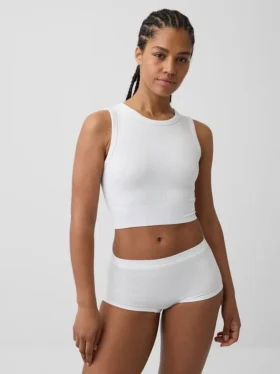 Naadloze geribde crop-tanktop