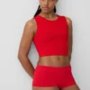 Naadloze geribde crop-tanktop