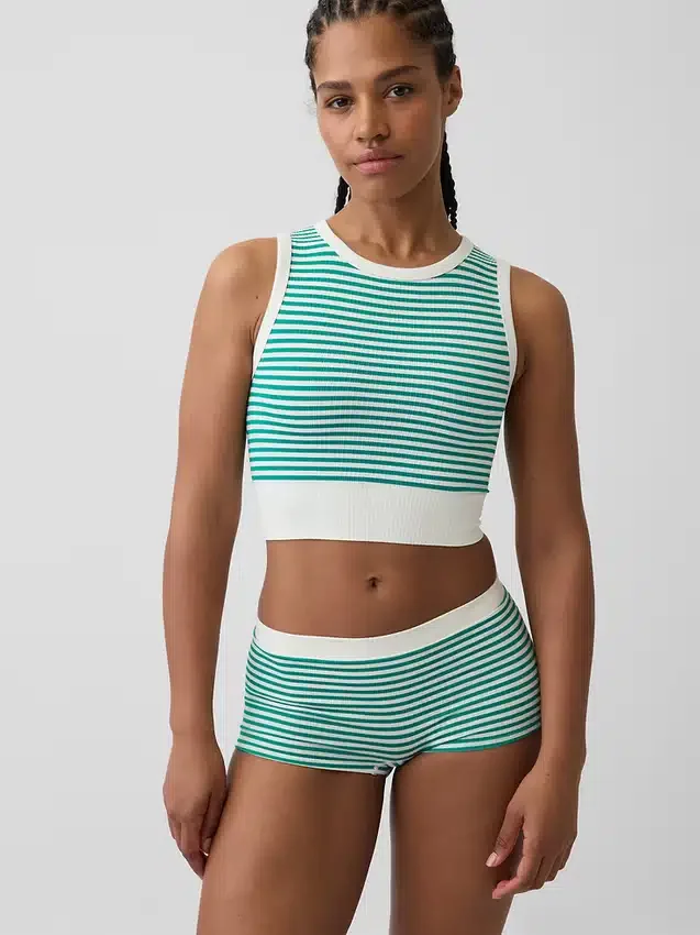Naadloze geribde crop-tanktop