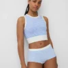 Naadloze geribde crop-tanktop