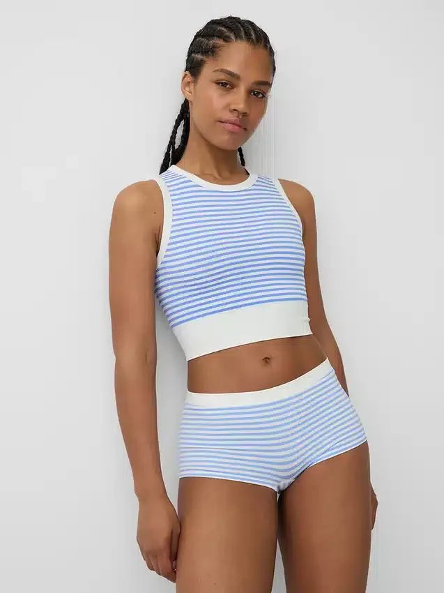 Naadloze geribde crop-tanktop