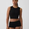 Naadloze geribde crop-tanktop