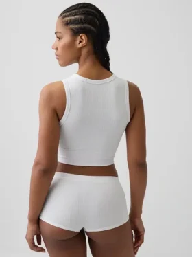 Naadloze geribde crop-tanktop