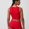 Naadloze geribde crop-tanktop
