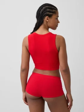 Naadloze geribde crop-tanktop