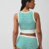 Naadloze geribde crop-tanktop