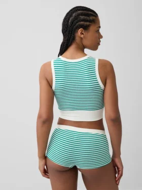 Naadloze geribde crop-tanktop