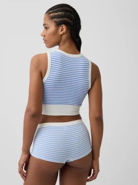 Naadloze geribde crop-tanktop
