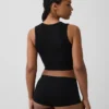 Naadloze geribde crop-tanktop