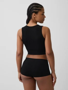 Naadloze geribde crop-tanktop