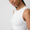 Naadloze geribde crop-tanktop
