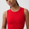 Naadloze geribde crop-tanktop
