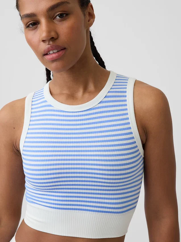 Naadloze geribde crop-tanktop