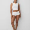 Naadloze geribde crop-tanktop