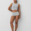 Naadloze geribde crop-tanktop