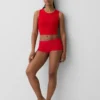 Naadloze geribde crop-tanktop