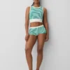 Naadloze geribde crop-tanktop