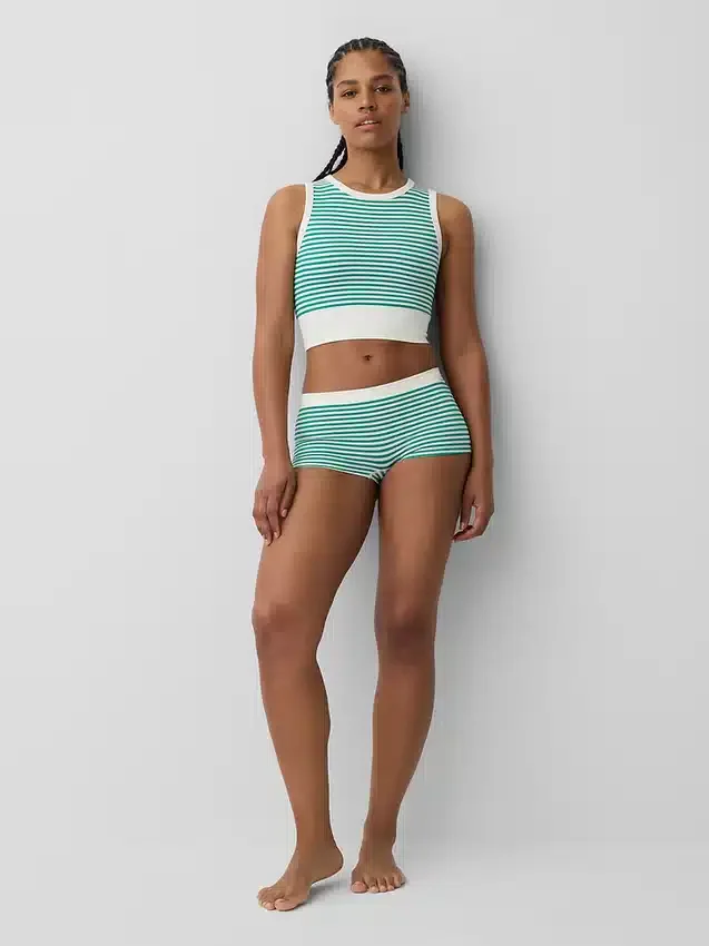 Naadloze geribde crop-tanktop