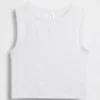 Naadloze geribde crop-tanktop