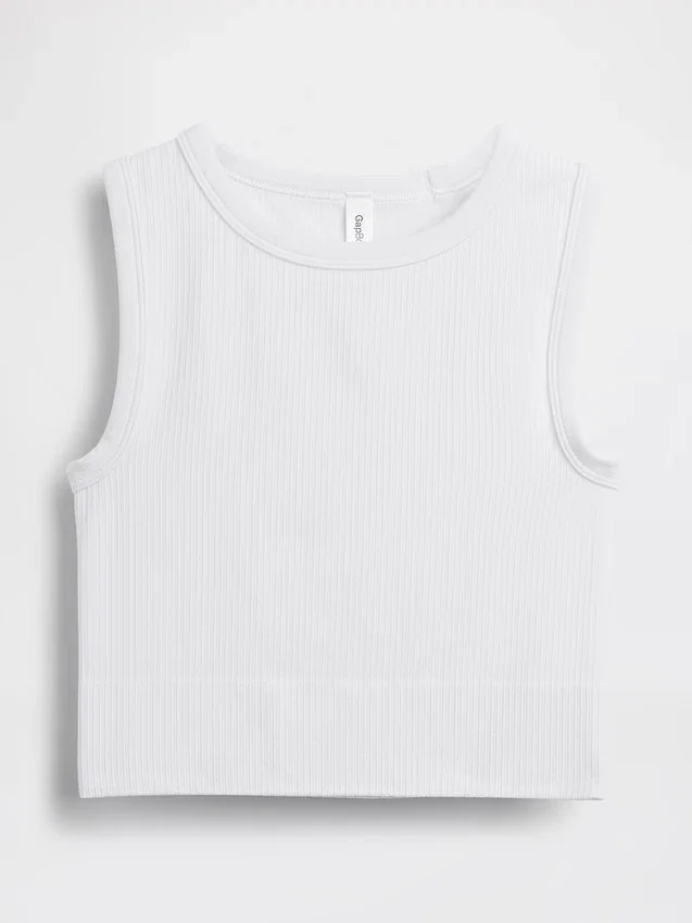 Naadloze geribde crop-tanktop