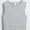 Naadloze geribde crop-tanktop