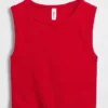 Naadloze geribde crop-tanktop
