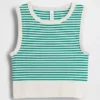 Naadloze geribde crop-tanktop