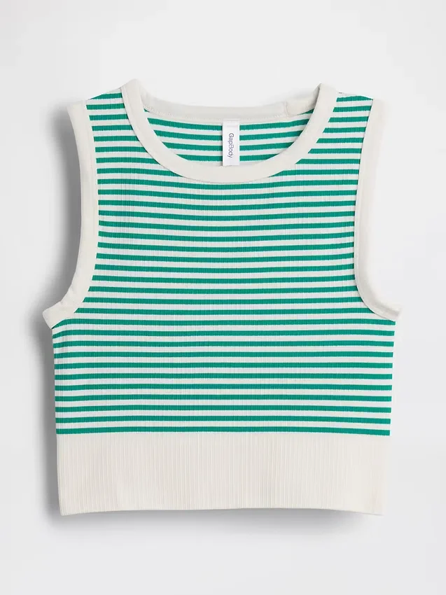 Naadloze geribde crop-tanktop