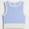 Naadloze geribde crop-tanktop
